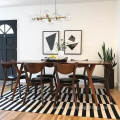 Black dining table chandelier modern